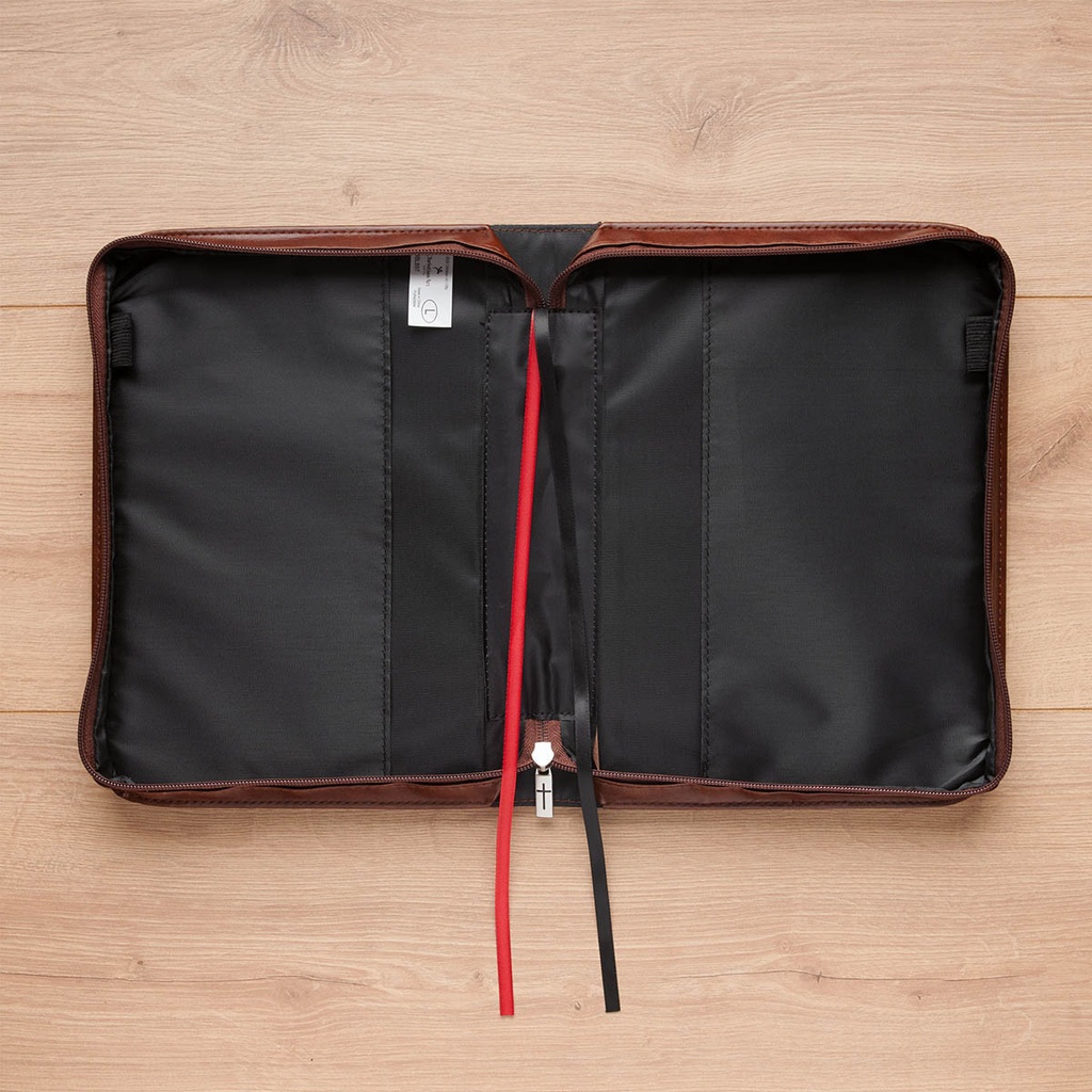 Bible Case Large My Strength Lion Honey-Brown
