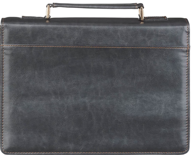 Bible Case Med Trust In The Lord Black/Grey Faux Leather