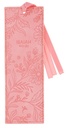 Bookmark Faux Leather Coral Floral Those Who Trust In The Lord Isa. 40:31