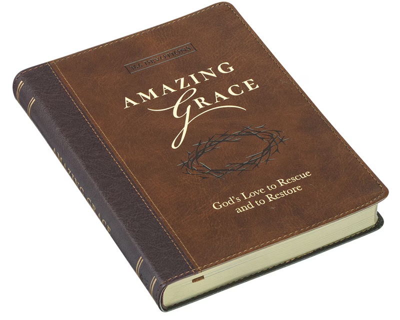 Daily Devotional Amazing Grace Two-Tone Brown Faux Leather