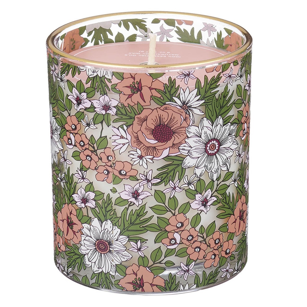 Glass Candle Amazing Grace Rainwater and Lily Scented