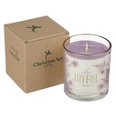 Glass Candle Be Joyful Rain-Drenched Lotus Scented 1 Thess. 5:16