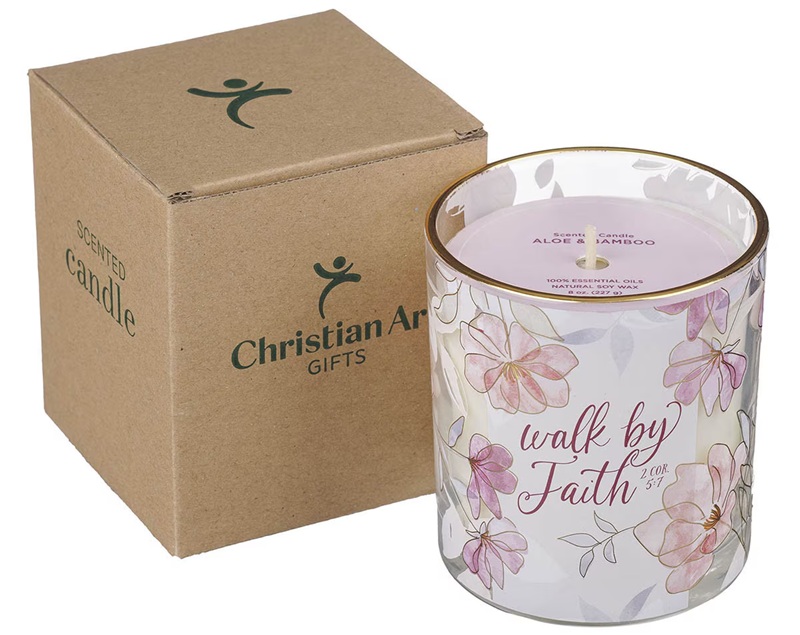 Glass Candle Walk By Faith 2 Cor. 5:7