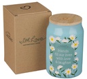 Glass Candle w/ Bamboo Lid Friends Fill Our Lives With Love & Laughter