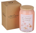 Glass Candle w/ Bamboo Lid In Loving Memory