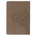 Journal Be Strong and Courageous Ash Brown Classic Faux Leather 
