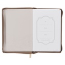 Journal Be Strong and Courageous Ash Brown Classic Faux Leather 