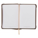 Journal Be Strong and Courageous Ash Brown Classic Faux Leather 
