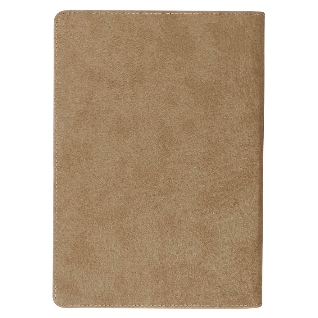 Journal Be Strong and Courageous Lion Tan Classic Faux Leather