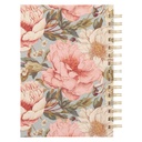Journal Be Strong and Courageous Pink Floral Spiral