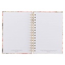 Journal Be Strong and Courageous Pink Floral Spiral
