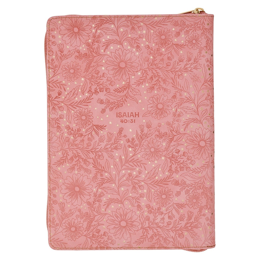 Journal Classic Zip Coral Those Who Trust In The Lord Isa. 40:31