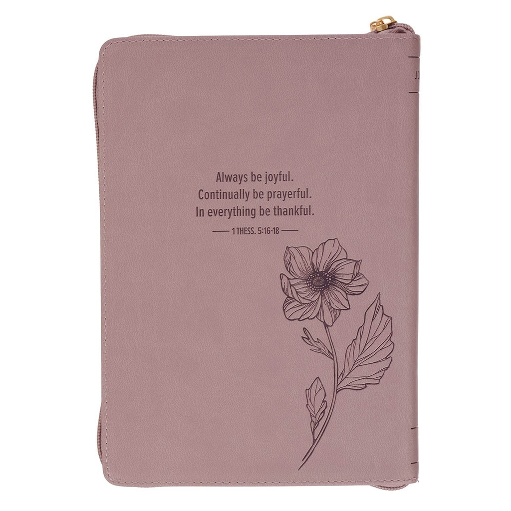 Journal Classic Zip Dusty Mauve Be Joyful 1 Thess. 5:16