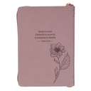 Journal Classic Zip Dusty Mauve Be Joyful 1 Thess. 5:16