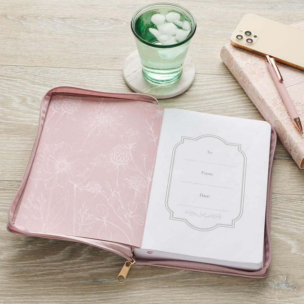 Journal Classic Zip Dusty Mauve Be Joyful 1 Thess. 5:16
