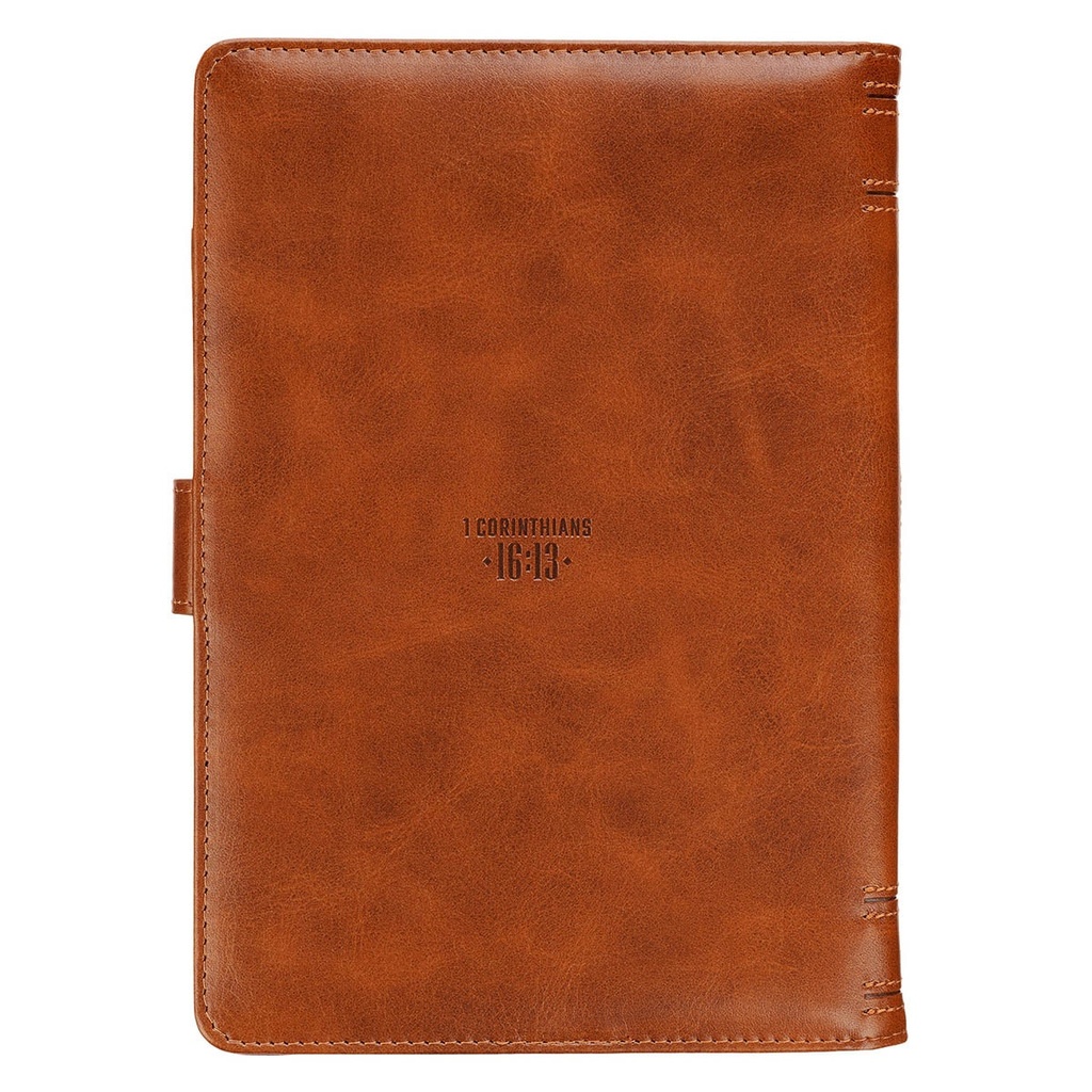 Journal Cover w/Lined Insert Brown Stand Firm 1 Cor. 16:13