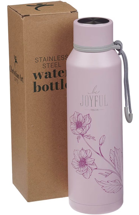 Water Bottle SS Dusty Mauve Be Joyful 1 Thess. 5:16