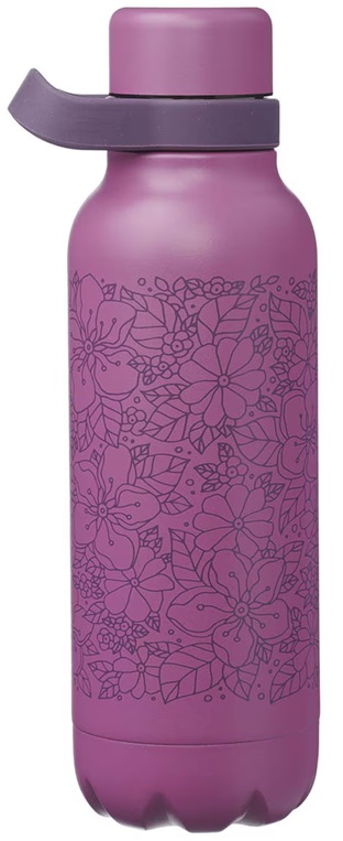 Water Bottle Pray Without Ceasing Plum Floral Stainless Steel