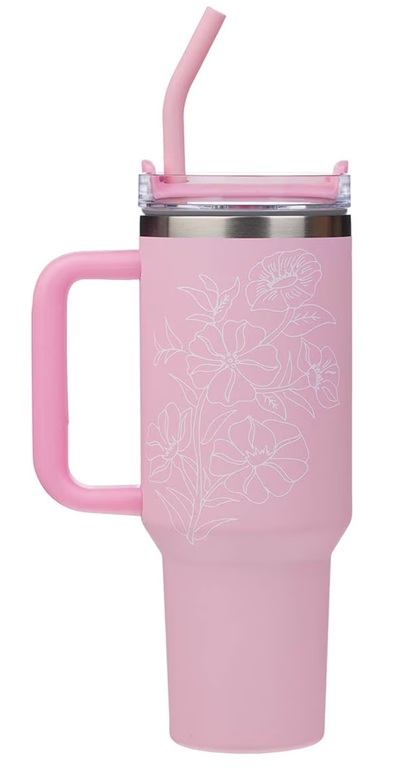 Tumbler SS Pink With God All Things Matt. 19:26