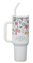 Tumbler SS White Floral A Mother's Love 2 Cor. 12:9
