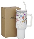 Tumbler SS White Floral A Mother's Love 2 Cor. 12:9