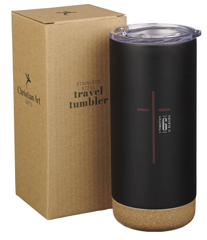 Tumbler SS Black Cross 1 Tim. 6:11