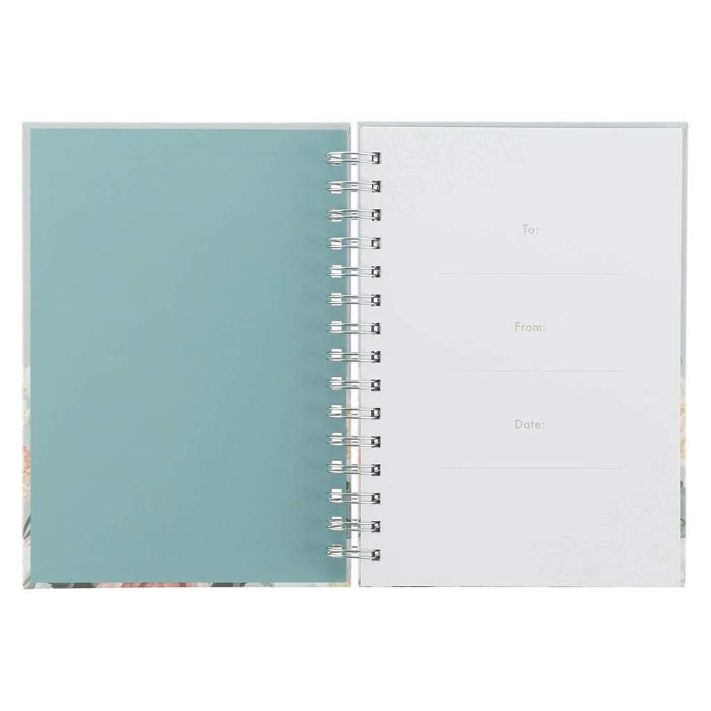 Journal Power Love and A Sound Mind Mint Floral Spiral