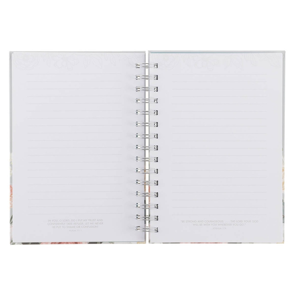 Journal Power Love and A Sound Mind Mint Floral Spiral