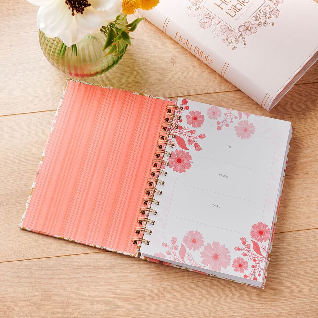 Journal Spiral Coral Floral Those Who Trust In The Lord Isa. 40:31