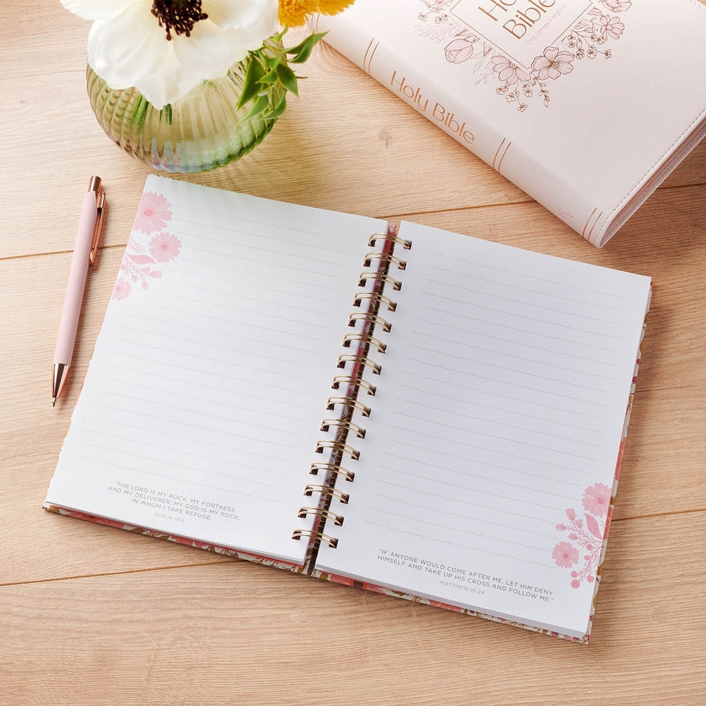 Journal Spiral Coral Floral Those Who Trust In The Lord Isa. 40:31