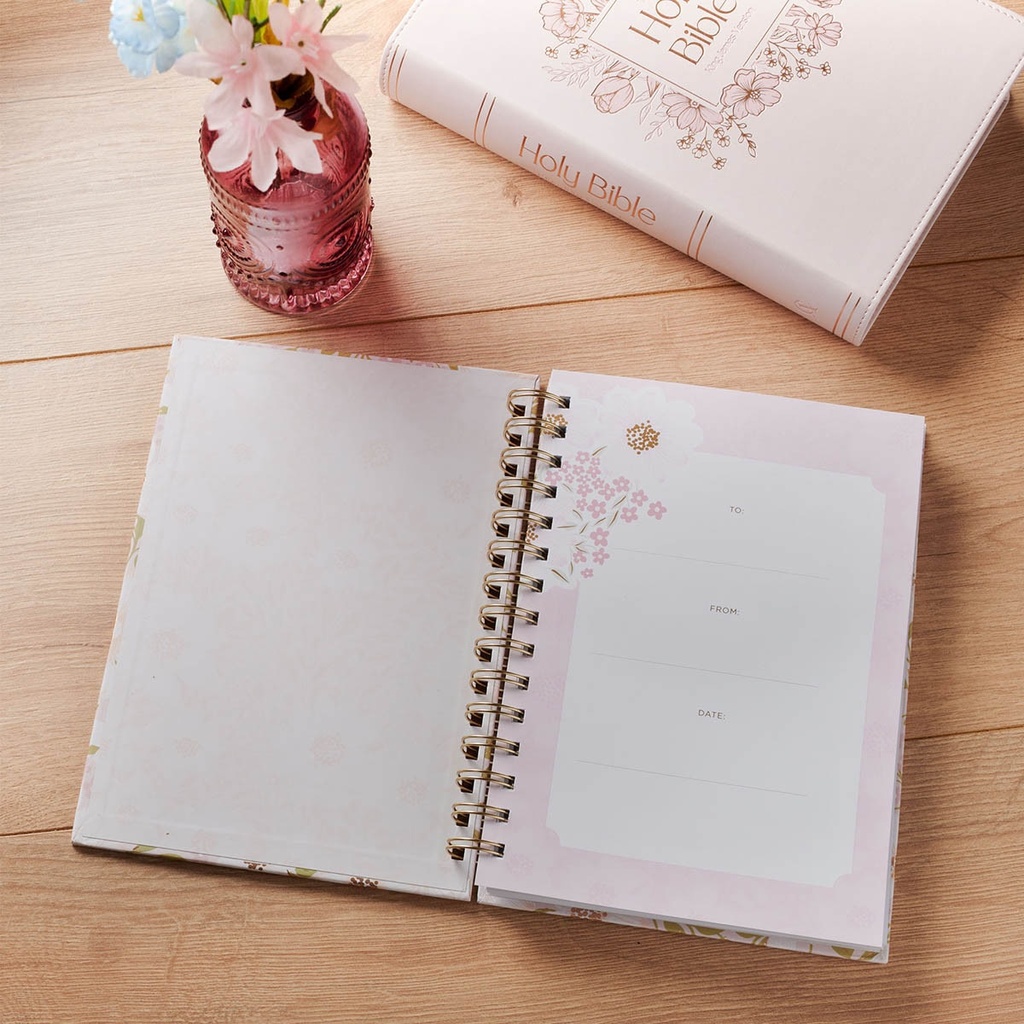 Journal Spiral Pink Floral Bless You And Keep You Num. 6:24