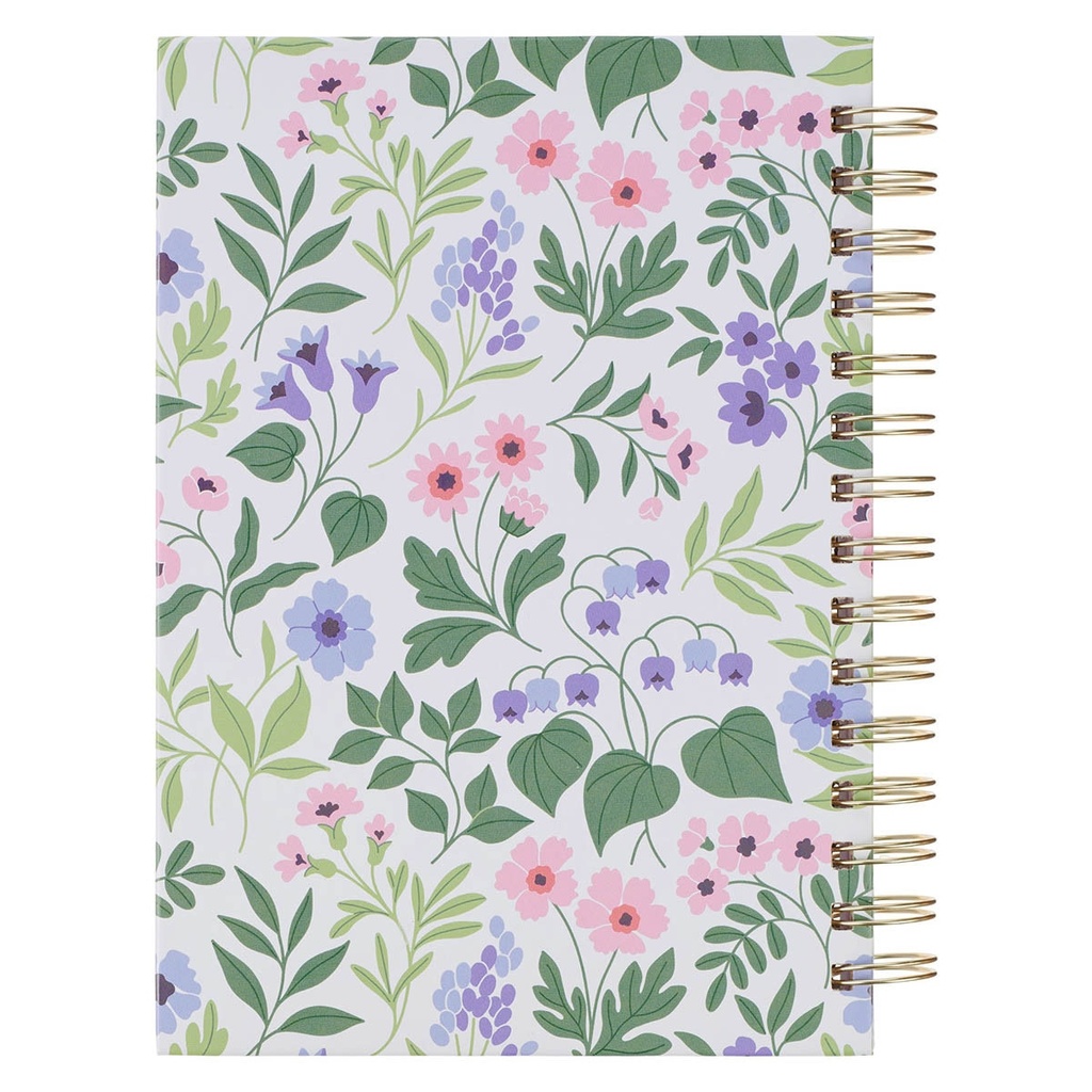 Journal Spiral White Floral He Who Promised Heb. 10:23