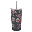 Tumbler SS Teal Floral Be Still & Know Ps. 46:10