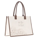 Tote Bag Be Strong and Courageous Floral Canvas