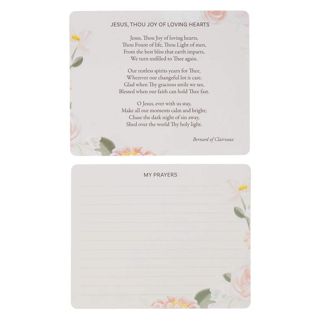 Tin Prayer Cards He Restores My Soul Green Floral
