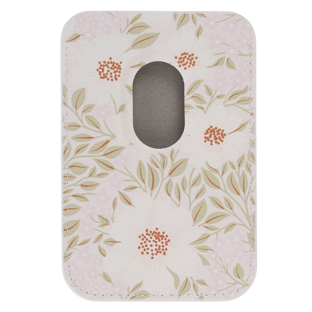 Phone Wallet Magnetic White Floral Bless You And Keep You Num. 6:24