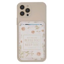 Phone Wallet Magnetic White Floral Bless You And Keep You Num. 6:24