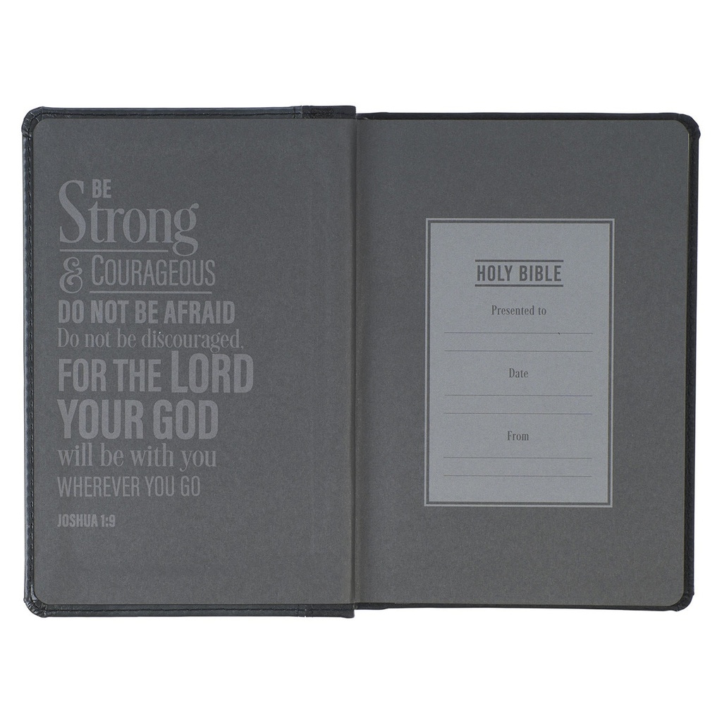 KJV Compact Black/Grey Faux Leather
