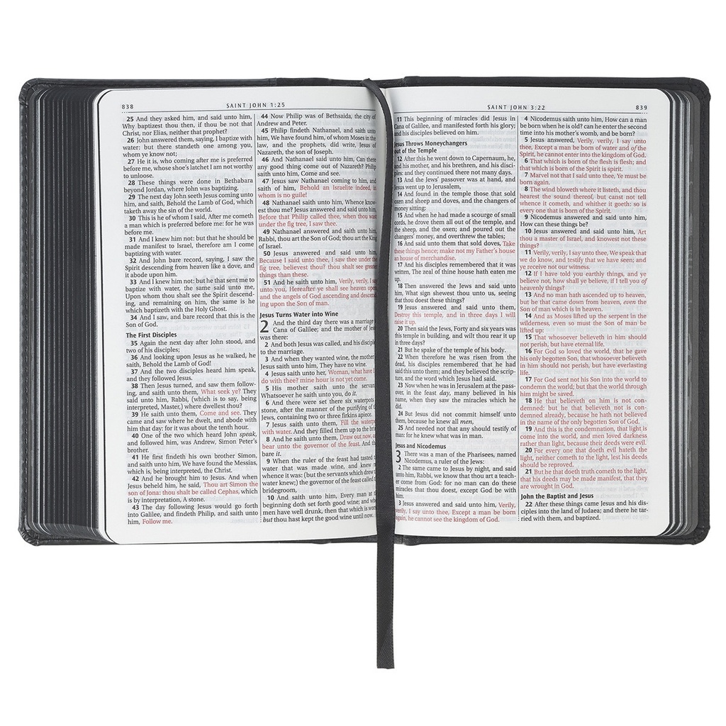 KJV Compact Black/Grey Faux Leather