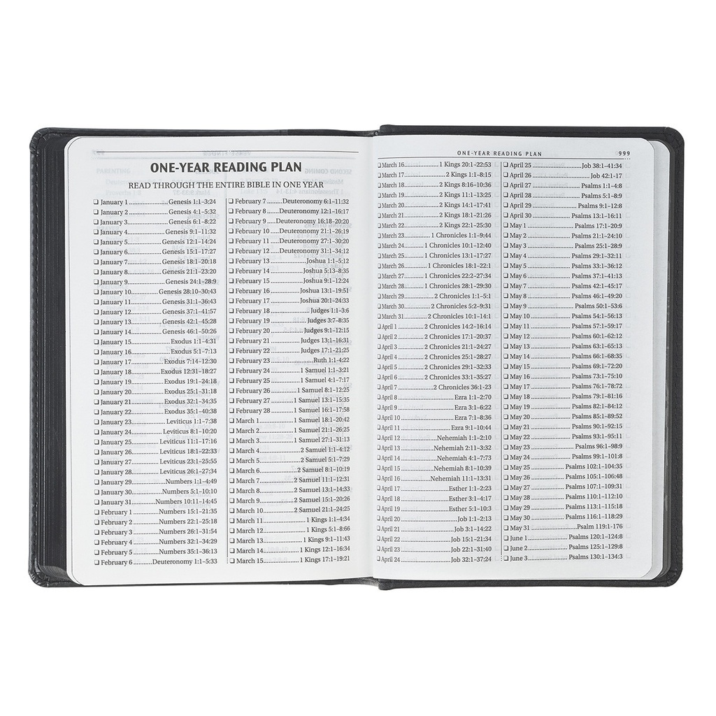 KJV Compact Black/Grey Faux Leather