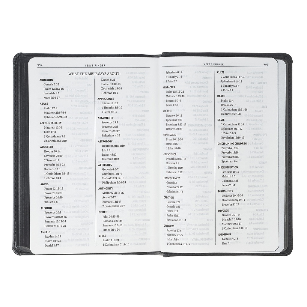 KJV Compact Black/Grey Faux Leather