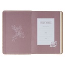 KJV Compact Blush Pink Floral Faux Leather