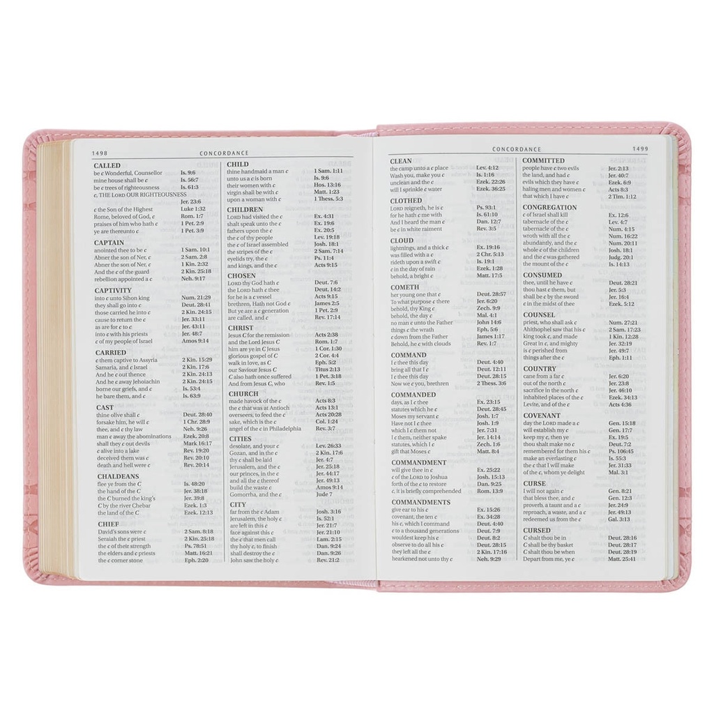 KJV Compact Large Print Crown of Thorns Pink Faux Leather