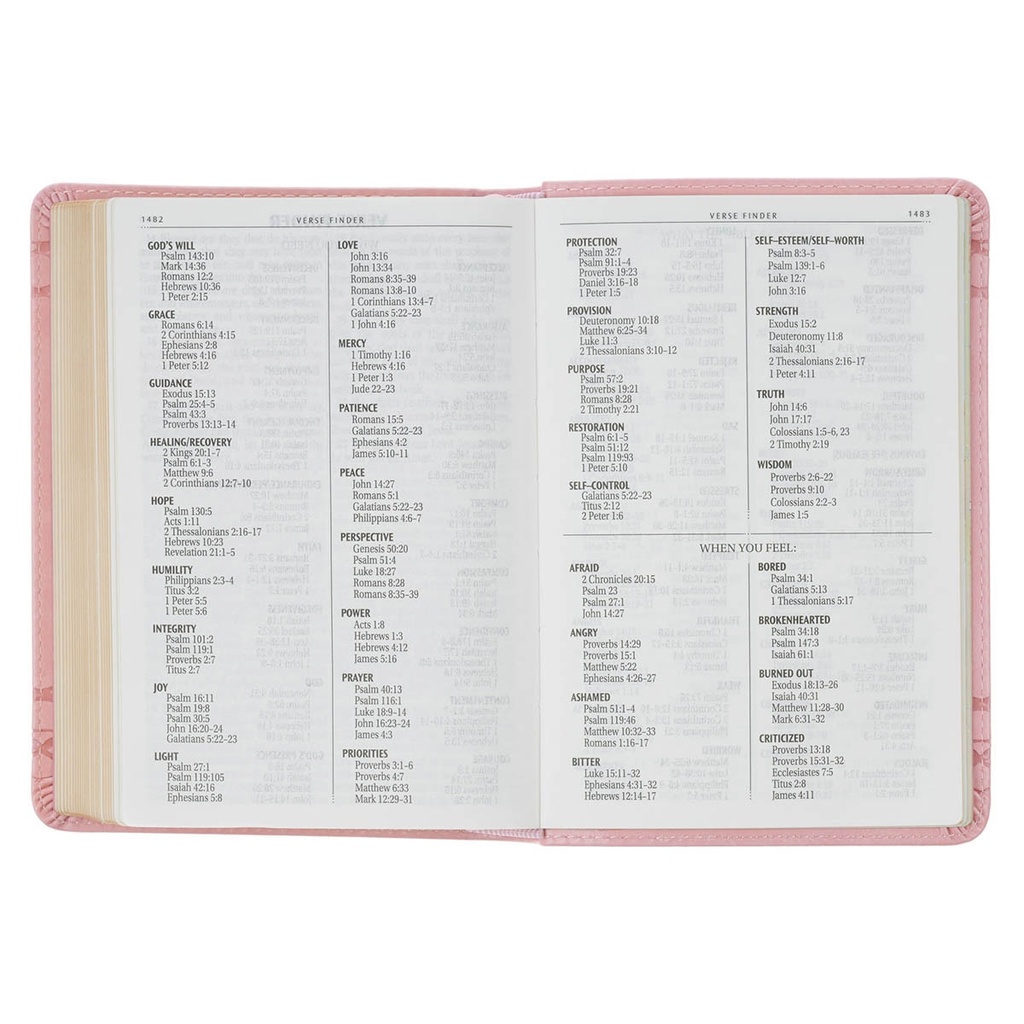 KJV Compact Large Print Crown of Thorns Pink Faux Leather