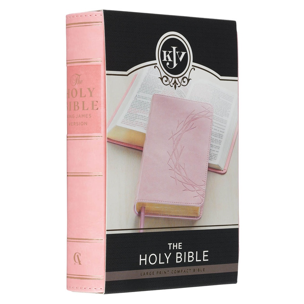 KJV Compact Large Print Crown of Thorns Pink Faux Leather