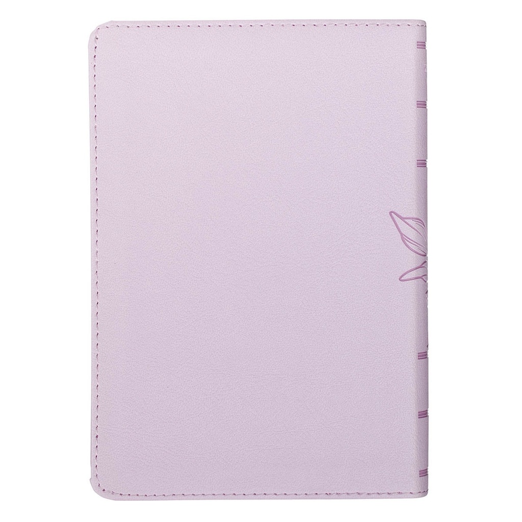 KJV Compact Large Print Lavender Bouquet Faux Leather
