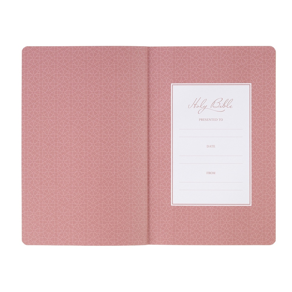 KJV Gift Bible Marbled Coral Pink Faux Leather