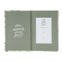 KJV He Restorest My Soul Lichen Grey Floral Faux Leather