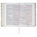 KJV He Restorest My Soul Lichen Grey Floral Faux Leather