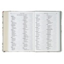 KJV He Restorest My Soul Lichen Grey Floral Faux Leather